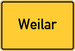 Place name sign Weilar