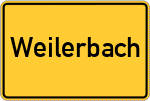 Place name sign Weilerbach, Pfalz