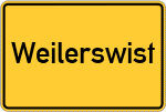Place name sign Weilerswist