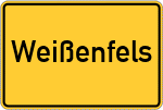 Place name sign Weißenfels, Saale