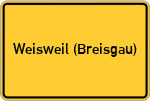 Place name sign Weisweil (Breisgau)