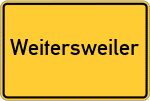 Place name sign Weitersweiler