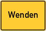 Place name sign Wenden, Südsauerland