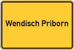 Place name sign Wendisch Priborn