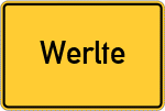Place name sign Werlte, Emsl