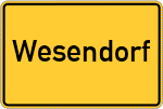 Place name sign Wesendorf, Niedersachsen