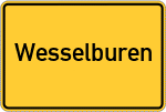 Place name sign Wesselburen