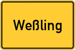 Place name sign Weßling, Oberbayern