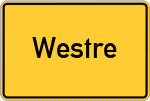Place name sign Westre
