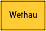 Place name sign Wethau