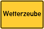 Place name sign Wetterzeube