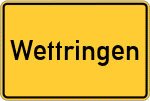 Place name sign Wettringen, Mittelfranken