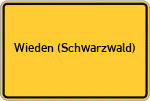 Place name sign Wieden (Schwarzwald)