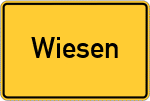 Place name sign Wiesen, Unterfranken