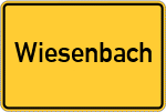 Place name sign Wiesenbach, Schwaben