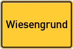 Place name sign Wiesengrund, Lausitz
