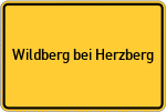 Place name sign Wildberg bei Herzberg, Elster