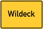 Place name sign Wildeck, Hessen