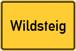 Place name sign Wildsteig