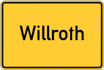 Place name sign Willroth