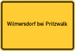 Place name sign Wilmersdorf bei Pritzwalk