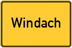 Place name sign Windach, Kreis Landsberg am Lech