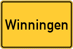 Place name sign Winningen, Mosel
