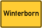 Place name sign Winterborn, Pfalz