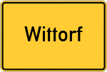 Place name sign Wittorf, Kreis Lüneburg