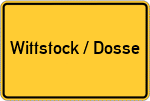 Place name sign Wittstock / Dosse
