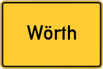 Place name sign Wörth, Kreis Erding