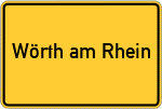 Place name sign Wörth am Rhein