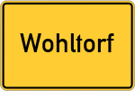 Place name sign Wohltorf