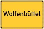 Place name sign Wolfenbüttel, Niedersachsen