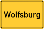 Place name sign Wolfsburg