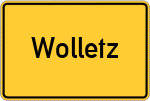 Place name sign Wolletz