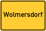 Place name sign Wolmersdorf