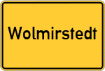Place name sign Wolmirstedt