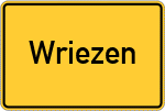 Place name sign Wriezen