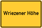 Place name sign Wriezener Höhe