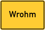 Place name sign Wrohm, Dithmarschen