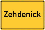 Place name sign Zehdenick