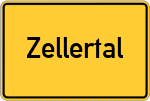 Place name sign Zellertal, Pfalz