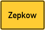Place name sign Zepkow