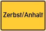 Place name sign Zerbst/Anhalt