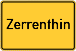 Place name sign Zerrenthin
