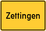 Place name sign Zettingen