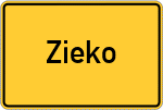 Place name sign Zieko
