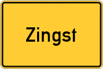 Place name sign Zingst, Ostseebad