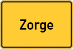 Place name sign Zorge